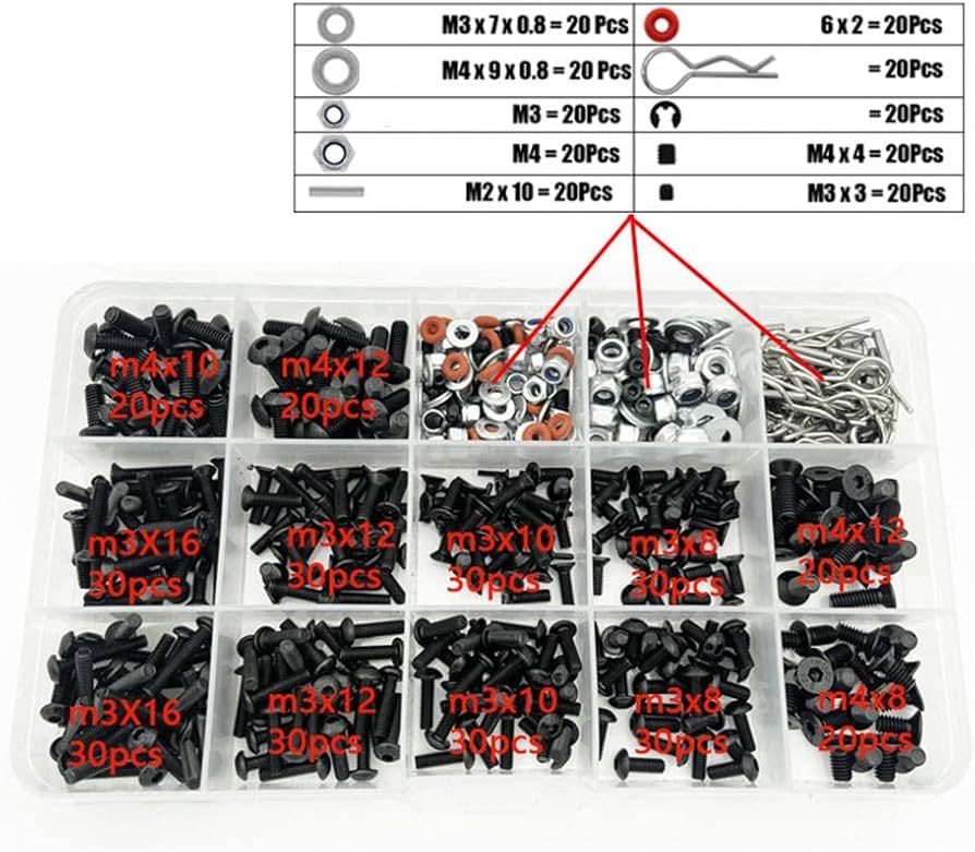 Amazon | STARTIST 520 ピース RC ネジ セット 1:10 修理ネジ
